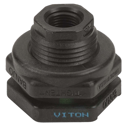 1/2" Poly Bulkhead FTNG-FKM GSKT